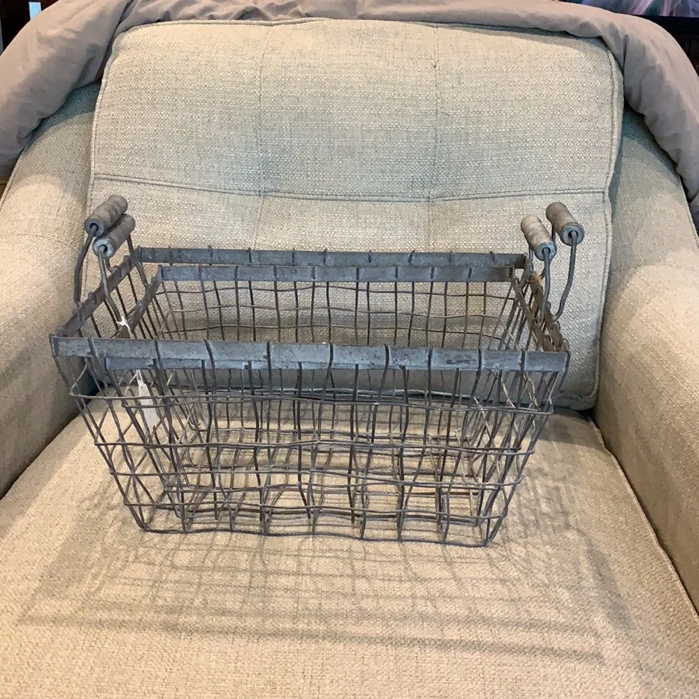 Gray Wire Storage Baskets - Picture 2 of 2